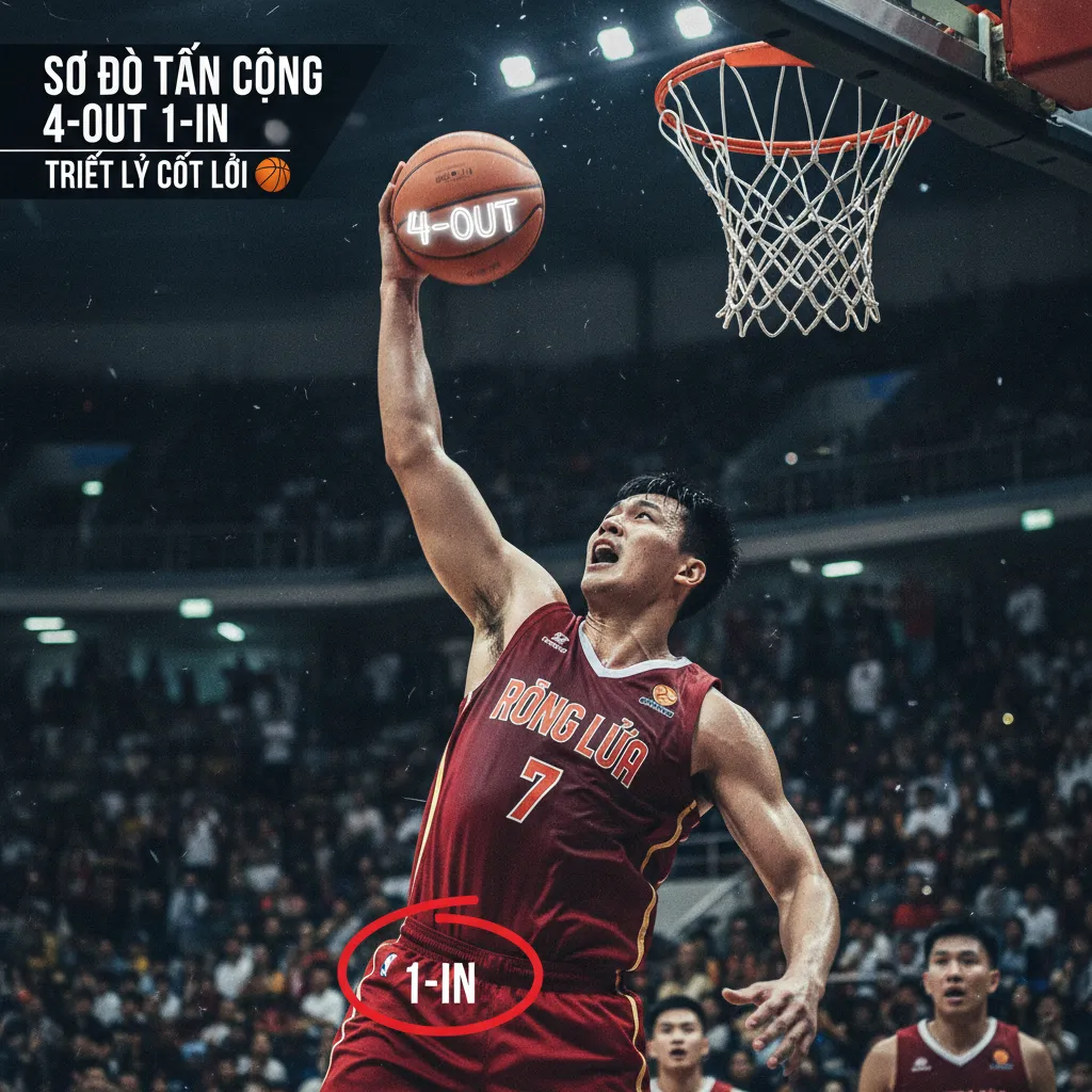 Một pha pick-and-roll điển hình trong sơ đồ 4-out 1-in