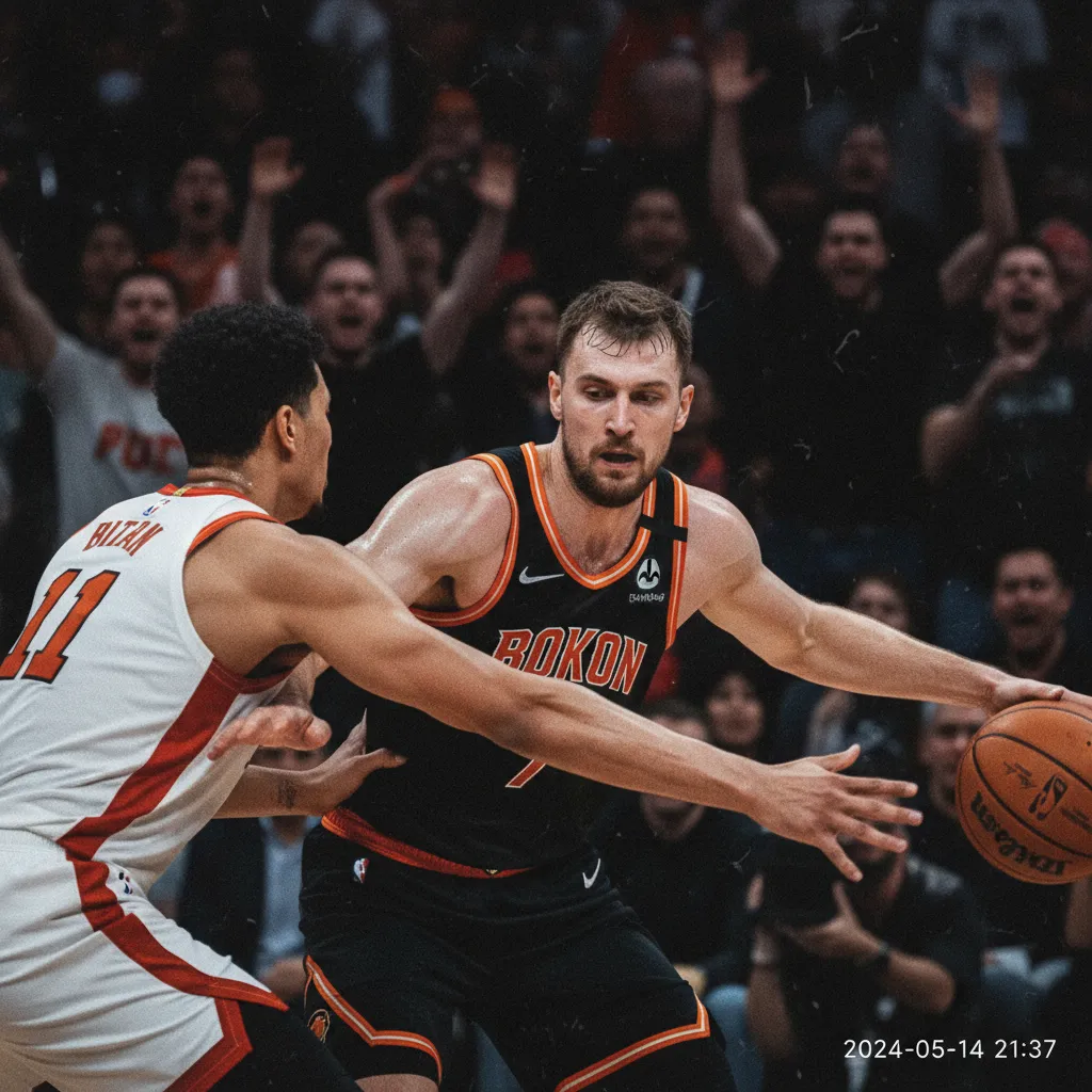 A point guard navigating through a press defense.