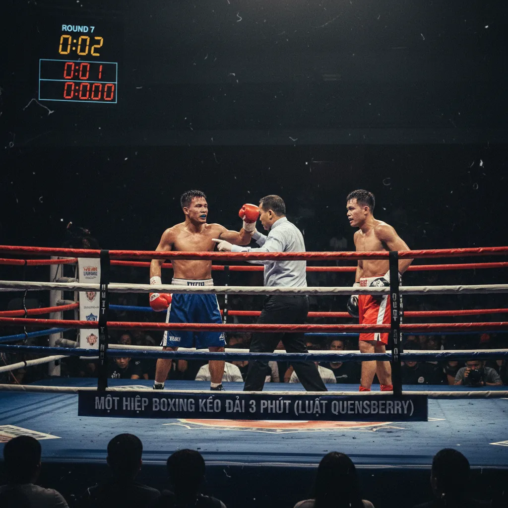 Một khoảnh khắc căng thẳng trong 3 phút của một hiệp đấu boxing